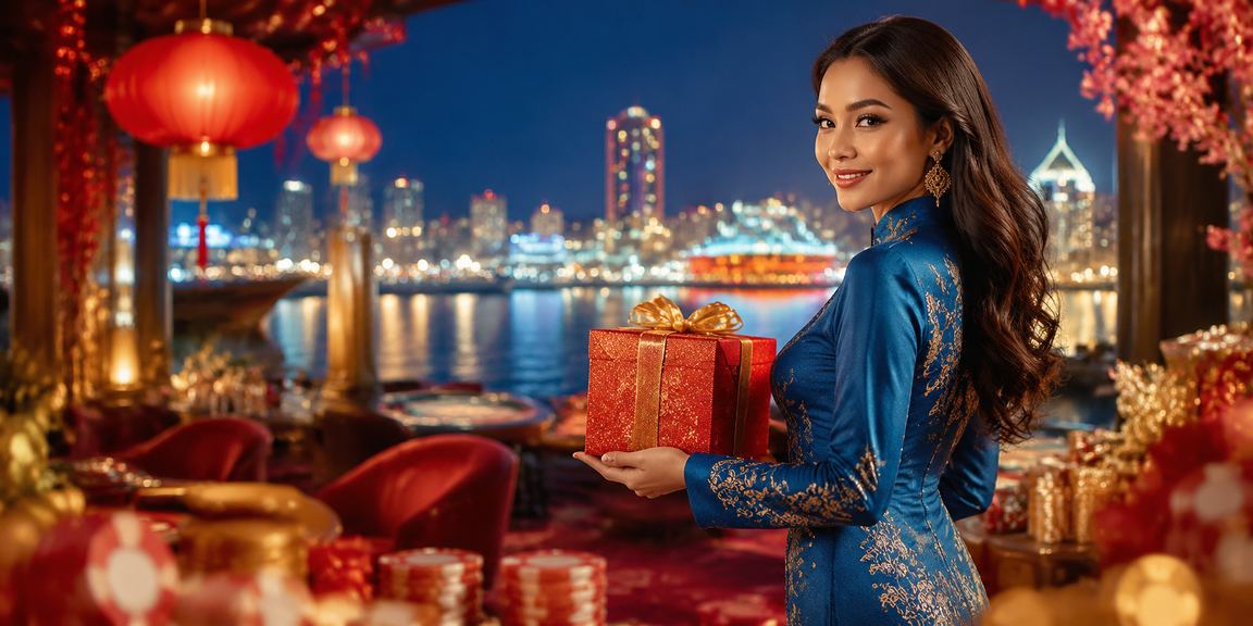 Pemain Malaysia dalam pakaian tradisional menikmati kasino dalam talian